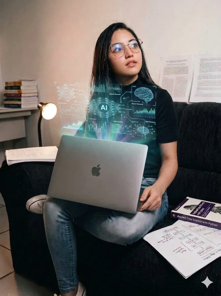 A learner working with a laptop