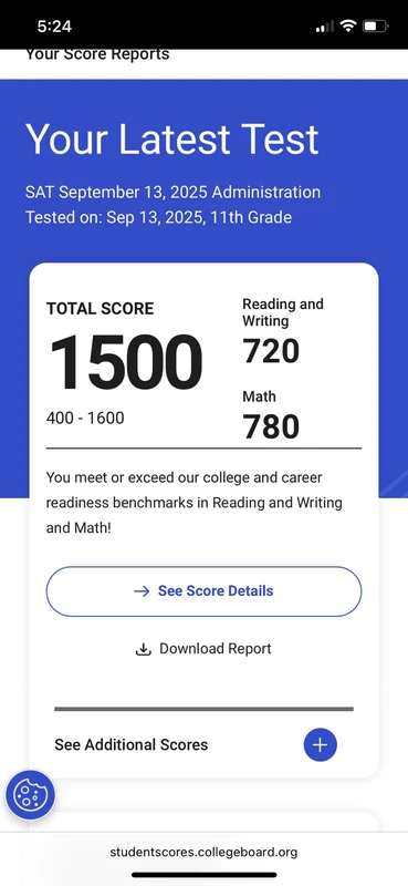 SAT result — 1500 from the Val Tech gallery